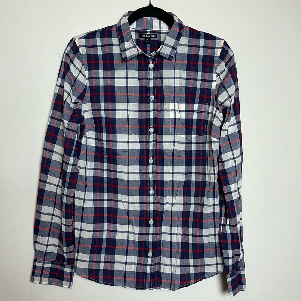 J. Crew Mercantile Plaid 100%‎ Cotton Women’s Button Down